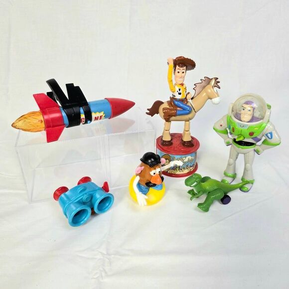 Toy Story Figure Lot Buzz Woody Rex Mr Potato Head Rocket - Picture 1 of 6